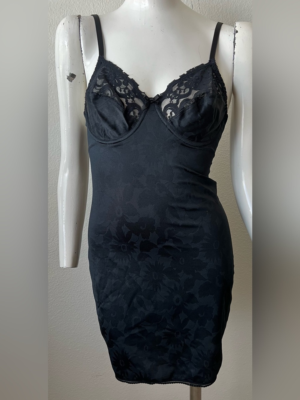 Vintage ENHANCE Sensuality Body BODYSUIT Black-SUPER CUTE! 34B
